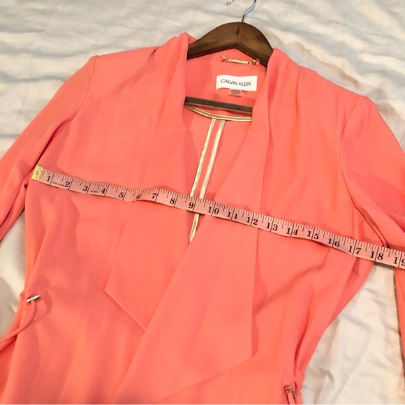 Calvin Klein Open Front Jacket Porcelain Rose - Picture 9 of 10